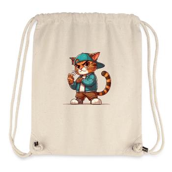 Chat forcé : V-Fingers - Victoire - Sac à cordon recyclé Stanley/Stella - blanc naturel - Devant