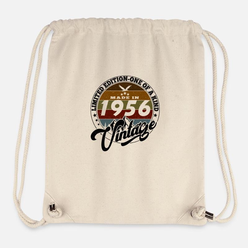 Eleganter Vintage: 1956 Retro Geschenk 1956 2025 - Stanley/Stella recycelter Gym Bag - Naturweiß