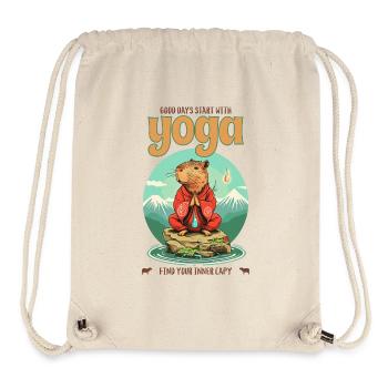 Funny CAPYBARA YOGA Shirt: find your inner capy - Stanley/Stella Recycled Gym Bag - natural - Front