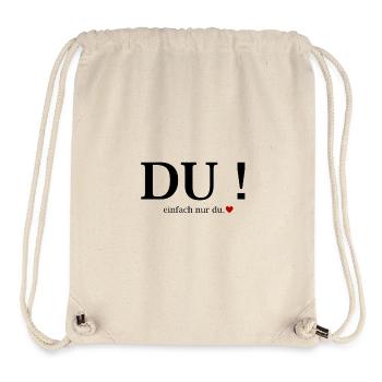 Du! Einfach Nur Du Herz - Stanley/Stella recycelter Gym Bag - Naturweiß - Vorne