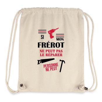Frère Frangin Frere Naissance Bébé Frérot - Sac à cordon recyclé Stanley/Stella - blanc naturel - Devant