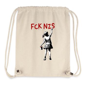 FCK NZS Mädchen gegen Rassismus Streetart Stil - Stanley/Stella recycelter Gym Bag - Naturweiß - Vorne