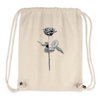 Rose in Schwarz - Weiss - Stanley/Stella recycelter Gym Bag - Naturweiß - Vorne