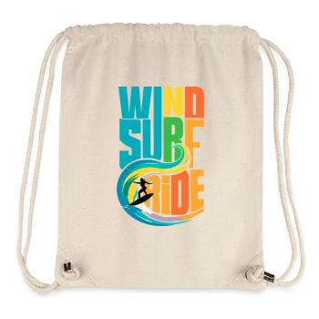 Farbenfrohe Windsurf-Ride-Action-Kunst - Lebendige Gewässer - Stanley/Stella recycelter Gym Bag - Naturweiß - Vorne