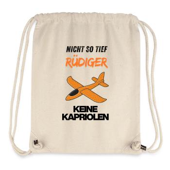 Nicht so tief RÜDIGER Flugzeug Motiv Orange  - Stanley/Stella recycelter Gym Bag - Naturweiß - Vorne