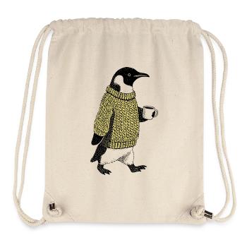 Coffee Penguin - Sac à cordon recyclé Stanley/Stella - blanc naturel - Devant