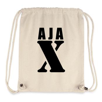 Ajax – Conception du prénom | Typographie minimale - Sac à cordon recyclé Stanley/Stella - blanc naturel - Devant