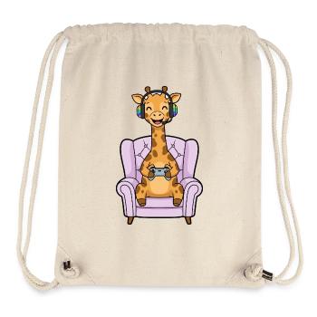 Gamer-Giraffen-Tier spielt Videospiele - Stanley/Stella recycelter Gym Bag - Naturweiß - Vorne