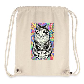 Katze - Stanley/Stella recycelter Gym Bag - Naturweiß - Vorne