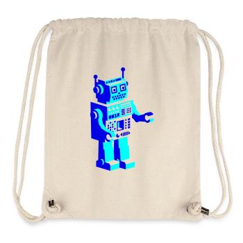 retro robot roboter - Stanley/Stella recycelter Gym Bag - Naturweiß - Vorne
