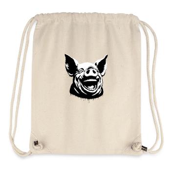 Lachendes Schwein - Stanley/Stella recycelter Gym Bag - Naturweiß - Vorne