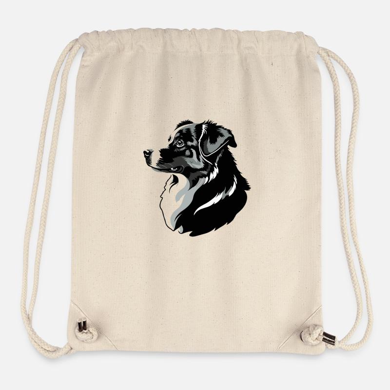 Border Collie - Pet Dog Design - Stanley/Stella recycelter Gym Bag - Naturweiß
