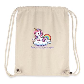 Magical Mishap: Unicorn and the Rainbow - Stanley/Stella Recycled Gym Bag - natural - Front