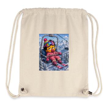 Colorful Skier Baby in Alps - Stanley/Stella Recycled Gym Bag - natural - Front