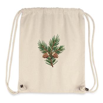 Bestickter Weihnachtszweig – dezent grün (gedruckt) - Stanley/Stella recycelter Gym Bag - Naturweiß - Vorne