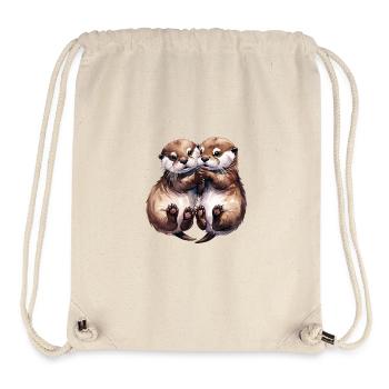 Kuschelnde Otter - Stanley/Stella recycelter Gym Bag - Naturweiß - Vorne