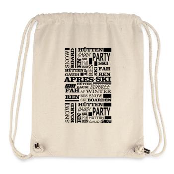 Skifahren - Apres ski - Winter - Weihnachten - Stanley/Stella recycelter Gym Bag - Naturweiß - Vorne