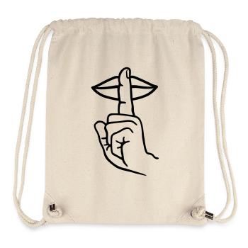 Hand mit Fingerstille, Handgeste - Stanley/Stella recycelter Gym Bag - Naturweiß - Vorne