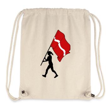 Flag Latvia woman walking - Stanley/Stella Recycled Gym Bag - natural - Front