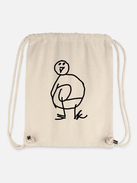 Pingouin Gribouillis - Sac à cordon recyclé Stanley/Stella - blanc naturel