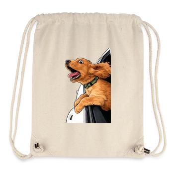 Chien de voyage sur la route – Le vent dans la fourrure - Sac à cordon recyclé Stanley/Stella - blanc naturel - Devant