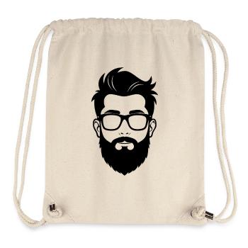 Bearded Hipster Man - Stanley/Stella Recycled Gym Bag - natural - Front