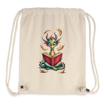 Book Dragon Dragon with Book Shirt - Stanley/Stella Recycled Gym Bag - natural - Front