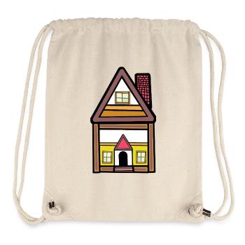 Haus Traumhaus Hütte wohnen Immobilie  - Stanley/Stella recycelter Gym Bag - Naturweiß - Vorne