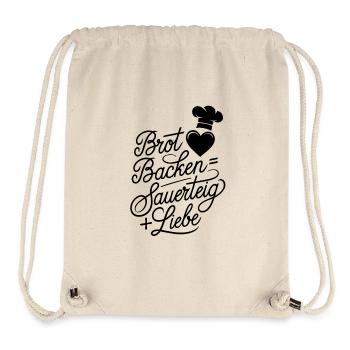 Brot Backen mit Sauerteig und Liebe - Stanley/Stella recycelter Gym Bag - Naturweiß - Vorne