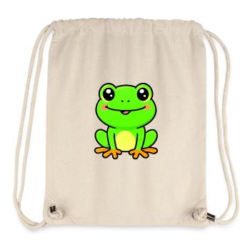 Charme de grenouille citron vert brillante - Sac à cordon recyclé Stanley/Stella - blanc naturel - Devant