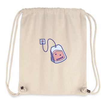 Sachet de thé Bonheur - Sac à cordon recyclé Stanley/Stella - blanc naturel - Devant