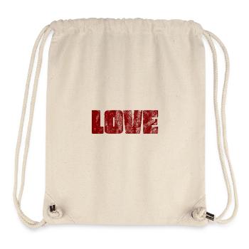 Conception typographique de l’amour en détresse - Sac à cordon recyclé Stanley/Stella - blanc naturel - Devant