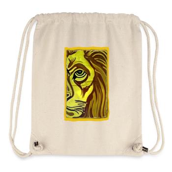 Löwen-Porträt im Gelb-Braun Stil Lion Portrait - Stanley/Stella recycelter Gym Bag - Naturweiß - Vorne