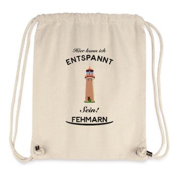 Urlaub und Entspannung auf Fehmarn, Zeichnung - Stanley/Stella recycelter Gym Bag - Naturweiß - Vorne