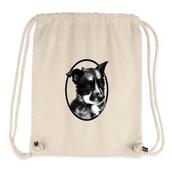 Schwarz-weißer Arbeitshund-Schäferhund - Stanley/Stella recycelter Gym Bag - Naturweiß - Vorne
