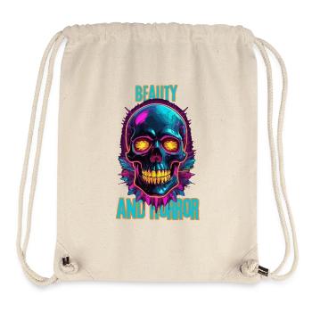Bunter Totenkopf mit Federn - Stanley/Stella recycelter Gym Bag - Naturweiß - Vorne