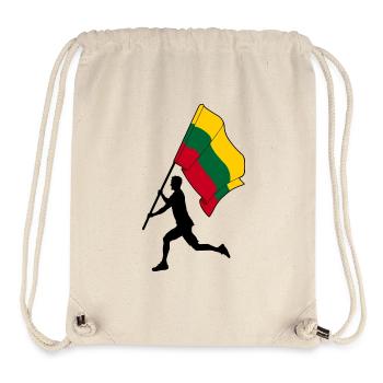 Flag Lithuania man running - Stanley/Stella Recycled Gym Bag - natural - Front