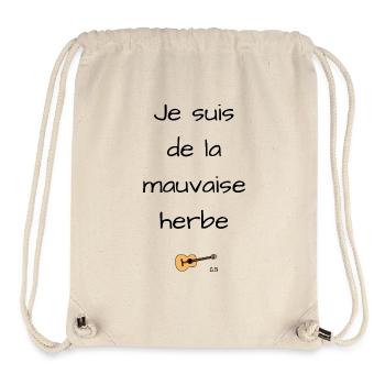 Georges Brassens la mauvaise herbe - Sac à cordon recyclé Stanley/Stella - blanc naturel - Devant