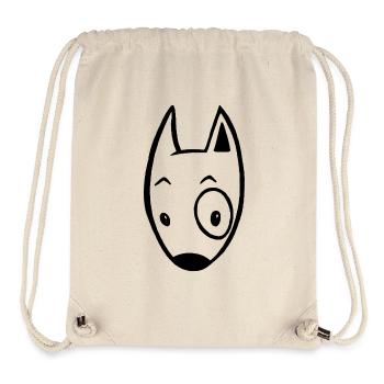 Kleiner schwarzer Hund - Stanley/Stella recycelter Gym Bag - Naturweiß - Vorne