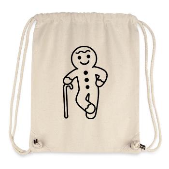 Cool Gingerbread Man Illustration - Stanley/Stella Recycled Gym Bag - natural - Front