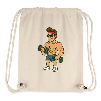 Bande dessinée Bodybuilder - Sac à cordon recyclé Stanley/Stella - blanc naturel - Devant