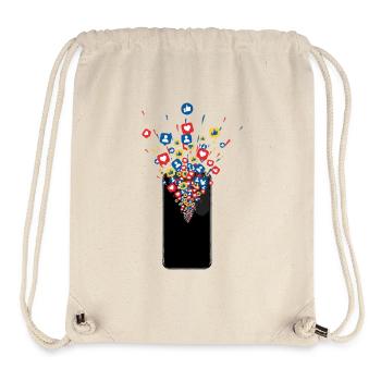 Smartphone Likes Fireworks - Stanley/Stella Recycled Gym Bag - natural - Front