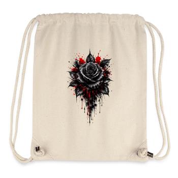 Rose, Rose Noire, Rose et Fleurs - Sac à cordon recyclé Stanley/Stella - blanc naturel - Devant
