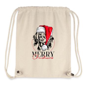 Santa Langhaardackel Merry Christmas Wilsigns - Stanley/Stella recycelter Gym Bag - Naturweiß - Vorne