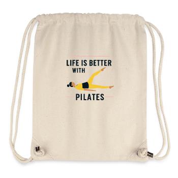 Life is better with Pilates - Stanley/Stella recycelter Gym Bag - Naturweiß - Vorne