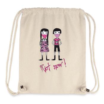 Riot now, Molly und ihr Freund mit Totenkopf Motiv - Stanley/Stella recycelter Gym Bag - Naturweiß - Vorne