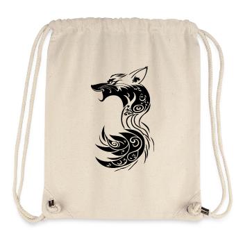 Schwarzer Tribal Fantasy Fuchs - Stanley/Stella recycelter Gym Bag - Naturweiß - Vorne