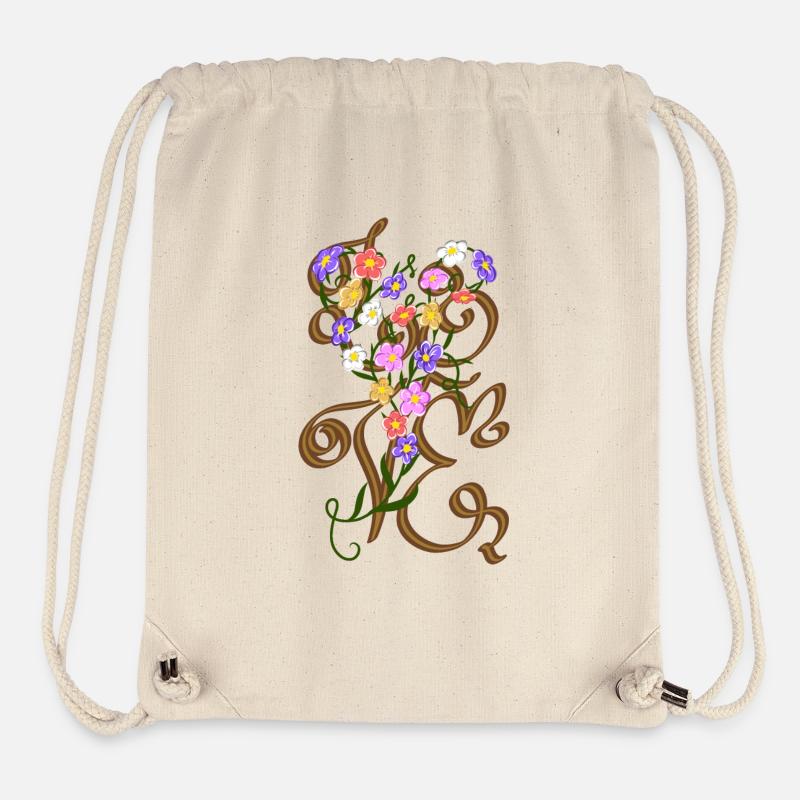 love fleurs en coeur - Sac à cordon recyclé Stanley/Stella - blanc naturel