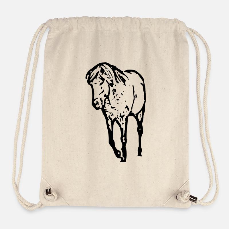 Chevaux T-shirt Cadeau Cavalier - Sac à cordon recyclé Stanley/Stella - blanc naturel
