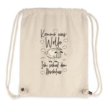 Komme was WOLLE Ich SCHAF den Abschluss 2026 - Stanley/Stella recycelter Gym Bag - Naturweiß - Vorne